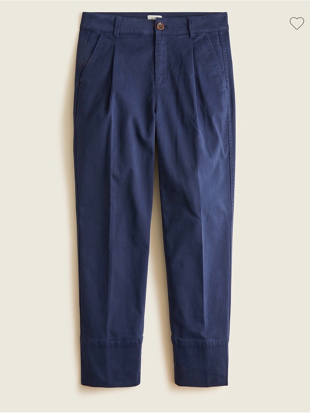 J.Crew Pleated Chino Pant in Navy